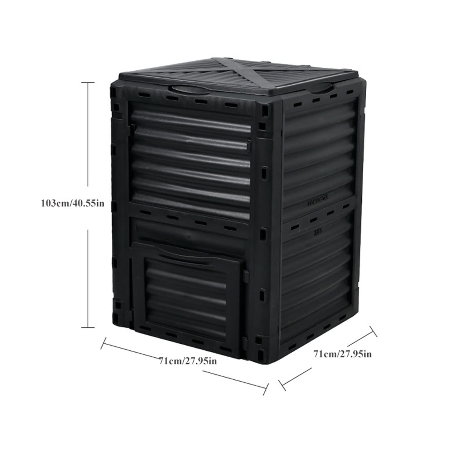 Compostador Jardín Contenedor de compostaje for exteriores de 119 galones (450L) de gran capacidad, material de PP for compostador de jardín, caja de compostaje con muchas ventilaciones, crea suelo fé