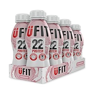 UFIT High 22g Protein Shake, No Added Sugar, Low Fat – Strawberry Flavour Ready To Drink (Pack of 8 x 310ml)