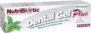 NutriBiotic – Dental Gel Plus, Truly Whitening, Wintergreen, 4.5 Oz | with GSE, Aloe, Vitamin C, Baking Soda & Dental Peroxide | Support Healthy Teeth & Gums | Fluoride-Free
