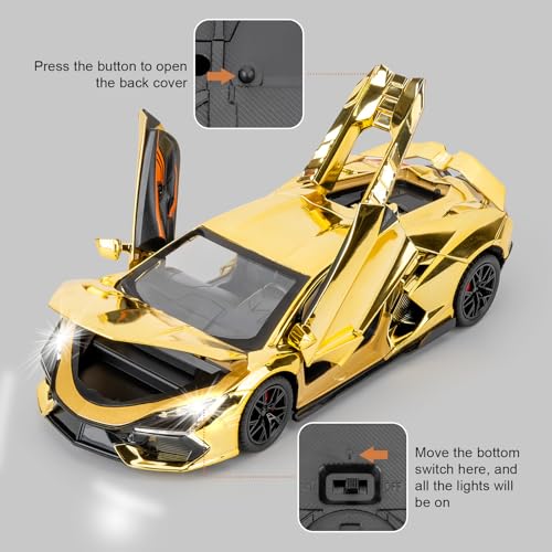 Modelo de coche Lambo Revuelto escala 1:24 miniatura 6