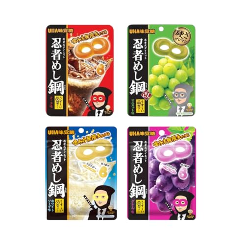 【鋼4種食べ比べセット】味覚糖 忍者 めし 鋼 コーラ グレープ マスカット ホワイトソーダ 各1袋 鉄の鎧 販路限定 SNS YouTube TikTok ASMRのサムネイル
