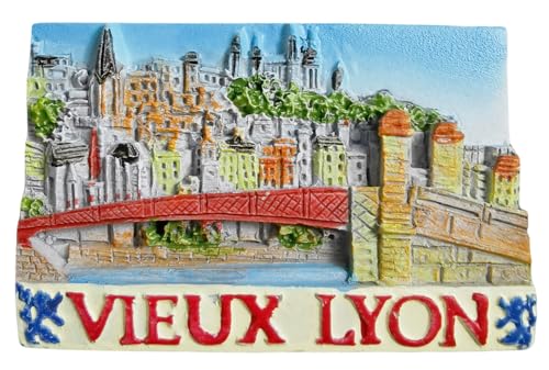 Vieux Lyon Rhne Francia magnete frigorifero turismo 3D souvenir frigorifero decorazione magnetica adesivo artigianale