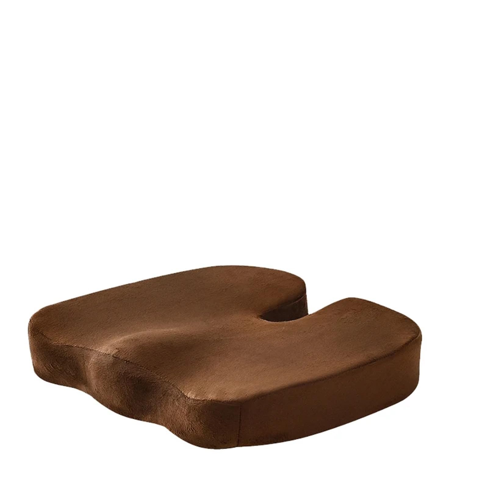 XCFTYRU Office chair cushion， Gel Orthopedic Memory Cushion Foam U Coccyx Travel Seat(Short Plush coffee,Memory Foam)
