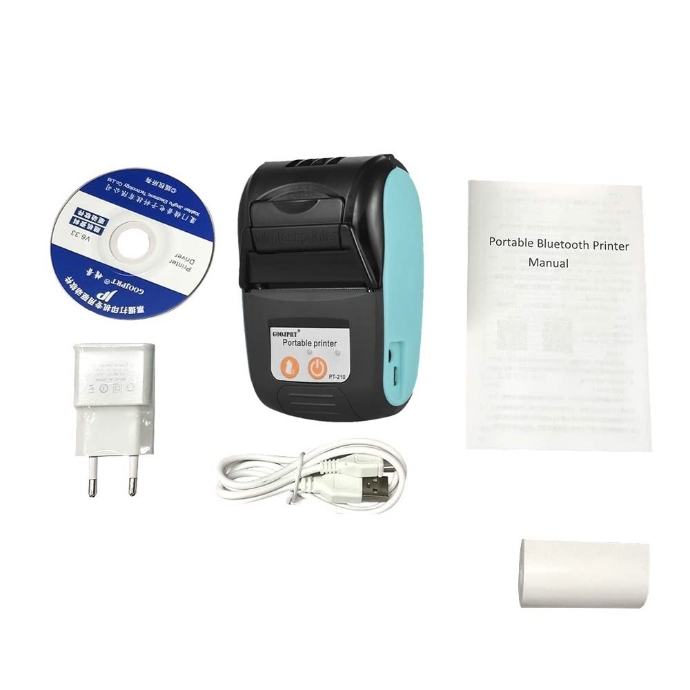 Stampante Termica per ricevute, Formato Mini, Ricezione Bluetooth 4.0, Portatile, 58 mm, Senza fili, per Android e Windows (Blue)