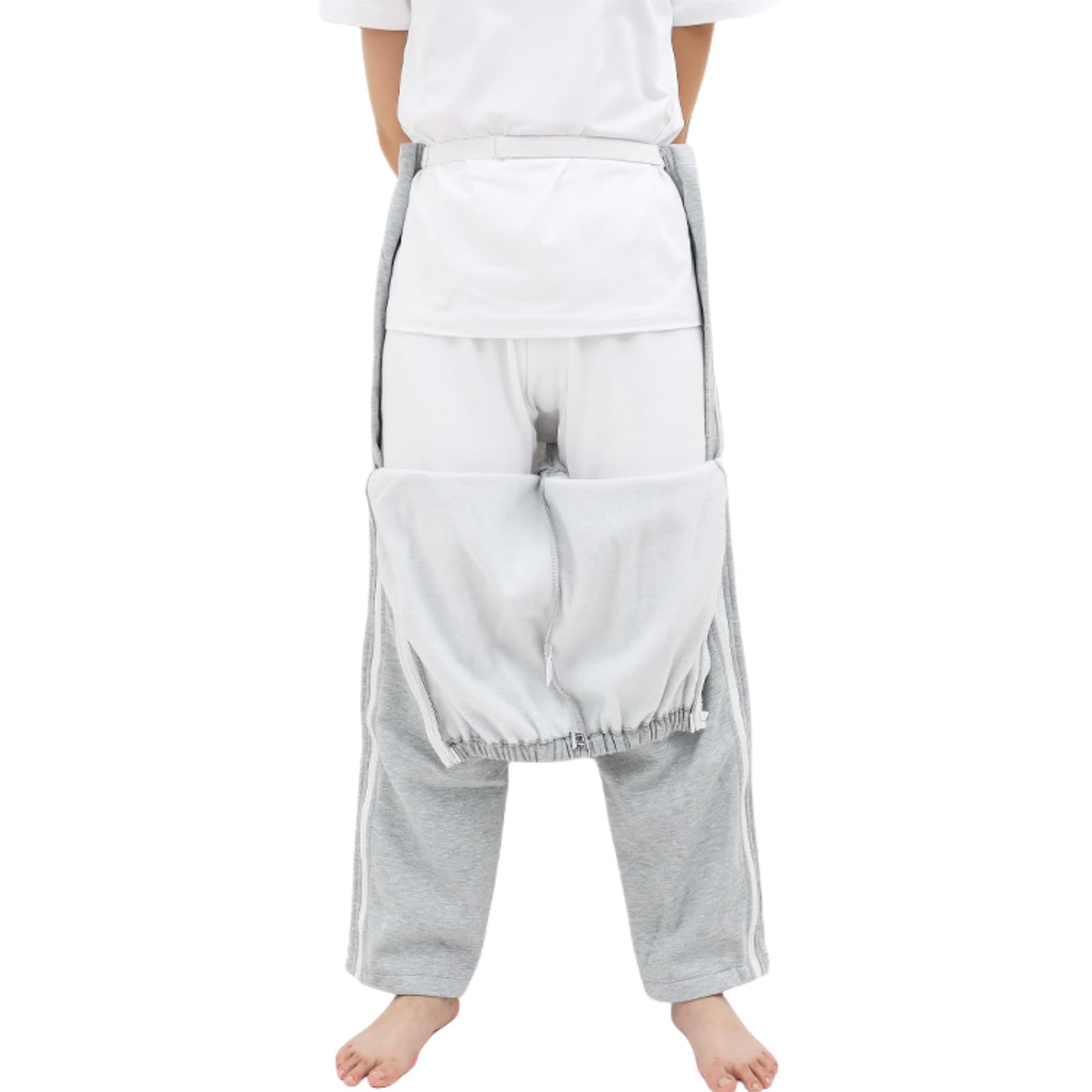 WEEOATAR Unisex Patient Pants,Bedridden Patient Clothing,Disability Clothing with Zippers,Hospital Gowns Nursing Aid