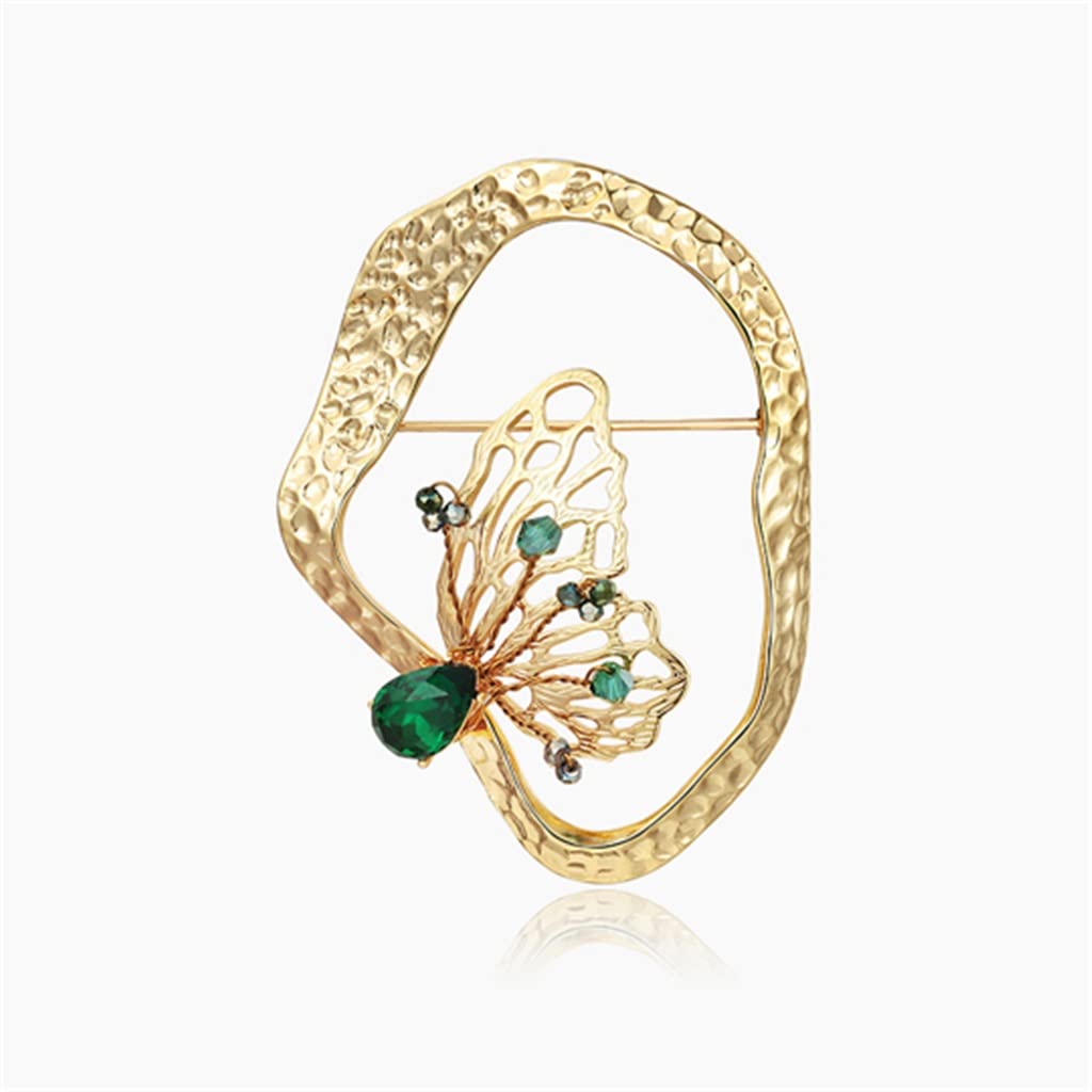 Ausschnitt Schmetterling plattiert 14k Gold Unregelmäßige Brosche Blazer Jacke Pin Accessoires