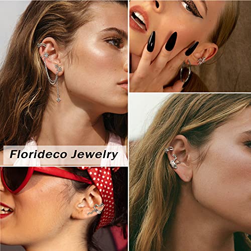 Florideco Ear Cuff Earrings Set for Women Adjustable Fake Earring Cuffs Non Piercing Earring Set Ear Jewelry Set3