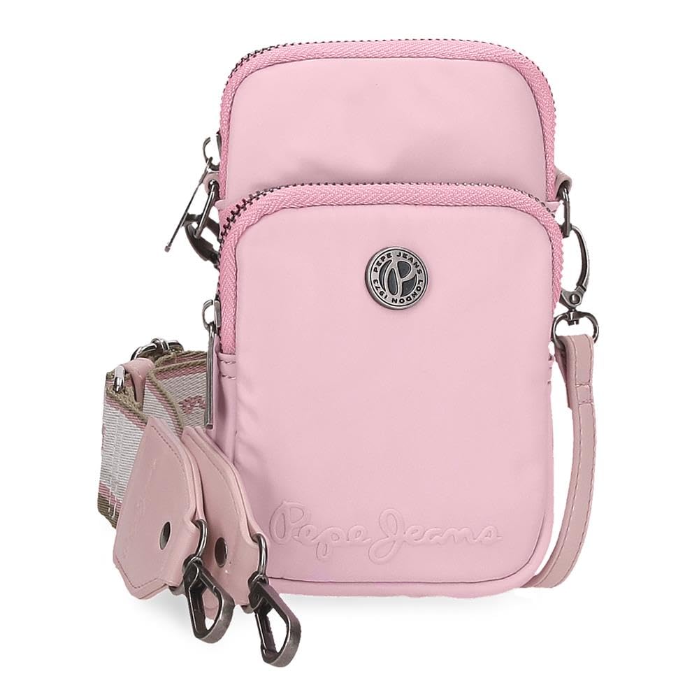 Pepe Jeans Corin Messenger Bag Mobile Phone Case Pink 11x17.5x4cm Polyester and PU by Joumma Bags, pink, One Size, Shoulder Bag Mobile Phone Case