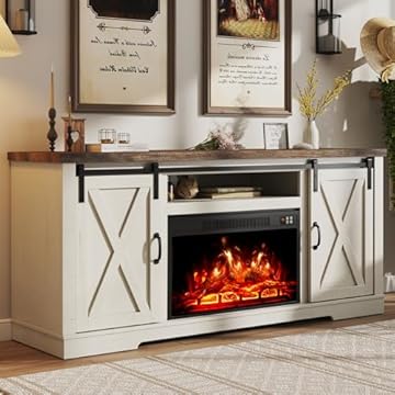 fireplace electric tv stand