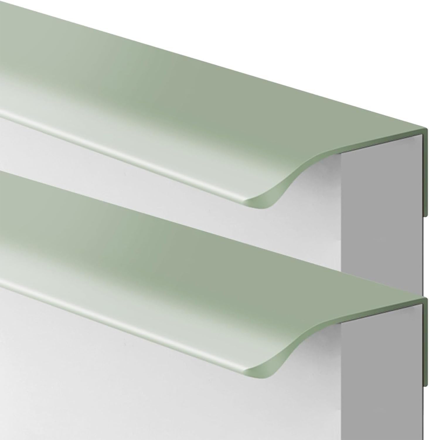Uchwyty meblowe niklowane 2 szt zielone, ukryte klamki do szafek kuchennych, długie aluminium do drzwi i szuflad, wkręty w zestawie, Length 1200mm, Length 1200mm