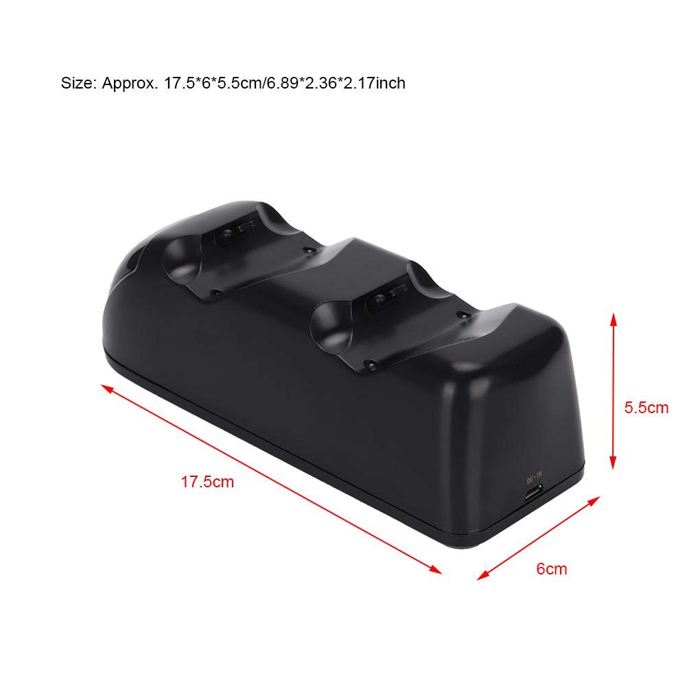 Caricabatterie per gamepad, caricabatterie per maniglia di gioco USB a 2 porte LED da 5 V con indicatore Caricabatterie per docking station per Xbox One, gamepad PS4. Double the comfort