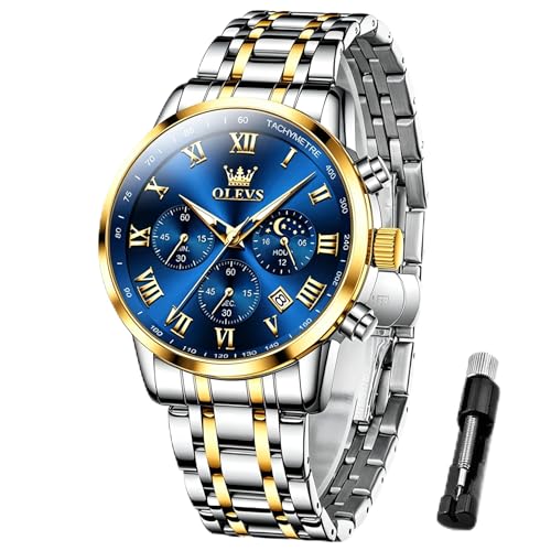 Montre de luxe à quartz OLEVS en acier inoxydable au design raffiné