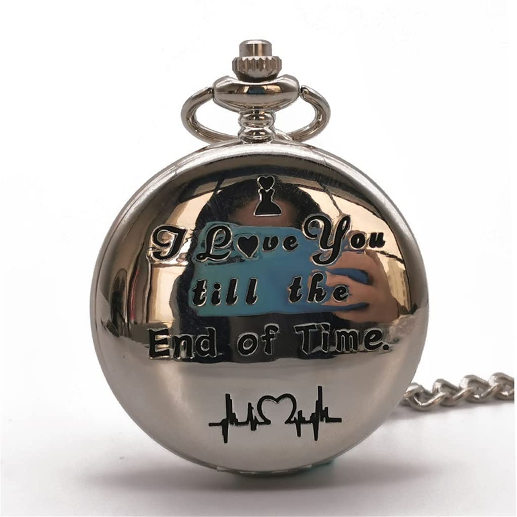 Reloj de Bolsillo de Cuarzo con Letras Vintage, Reloj de Regalo for Mujer y Hombre, el Mejor Reloj de Bolsillo de Regalo Unisex