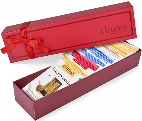 Chuao Chocolatier Assorted Dark Chocolate Mini Gourmet Chocolate Bars Chocolate Gift Box, 8-Piece (0.39 oz. each)