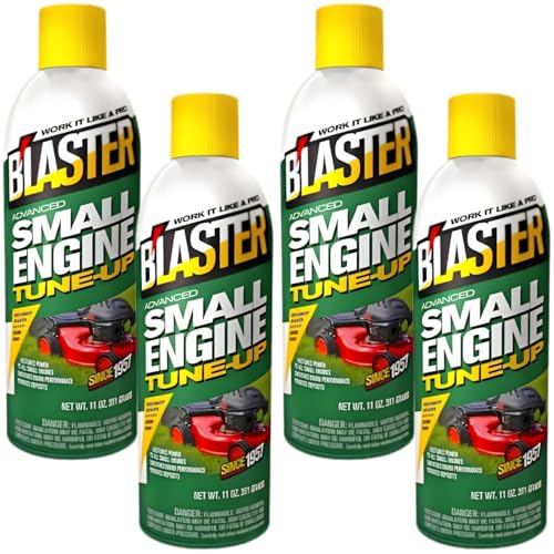 Blaster Chemical Lawn Mower Starter – 16 oz Starter Fluid for Small Engines – Fuel System Aid for Lawn Mower and Outdoor Power Equipment – Engine Start Spray Can – Pack of 4