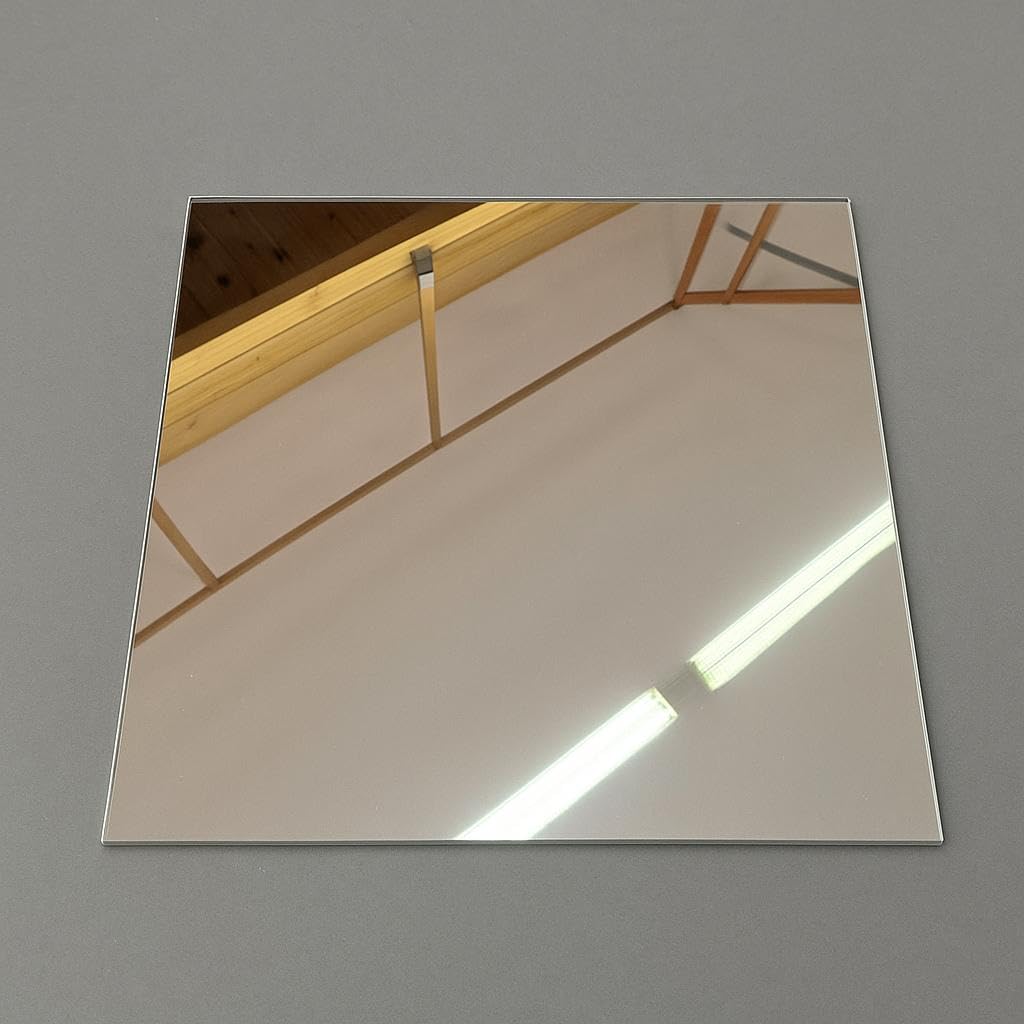 AtHaus® Miroir Acrylique 3 mm incassable, Flexible et léger - Surface réfléchissante décorative sur Mesure - Carreaux pour projets DIY - Couleur : Argent - Taille: 60x60 cm