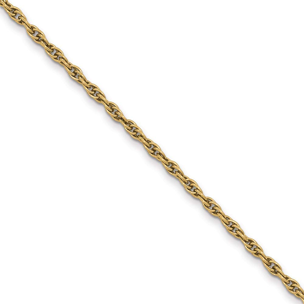 Jewels By Lux Gold-Tone Steel 3mm Rope Pocket Watch Chain Necklace