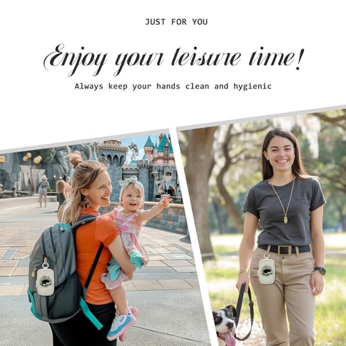 Mcapirivo Linda capa de spray desinfetante para as mãos de gato preto, bolsa com zíper, acessório de