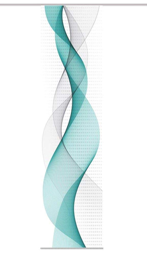 Home Fashion 95669, 5er-Set Schiebegardinen 'OPALIA' | 5 x 245 x 60 cm | inkl. Zubehör | Farbe:, Farbe:türkis