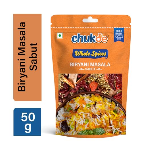 Image of Chukde - Biryani Masala Whole | Sabut Masala | Authentic Spice Blend for Aromatic & Flavorful Biryani | Laboratory Tested and Hygienically Packed | 50 Gm (Pack of 2)