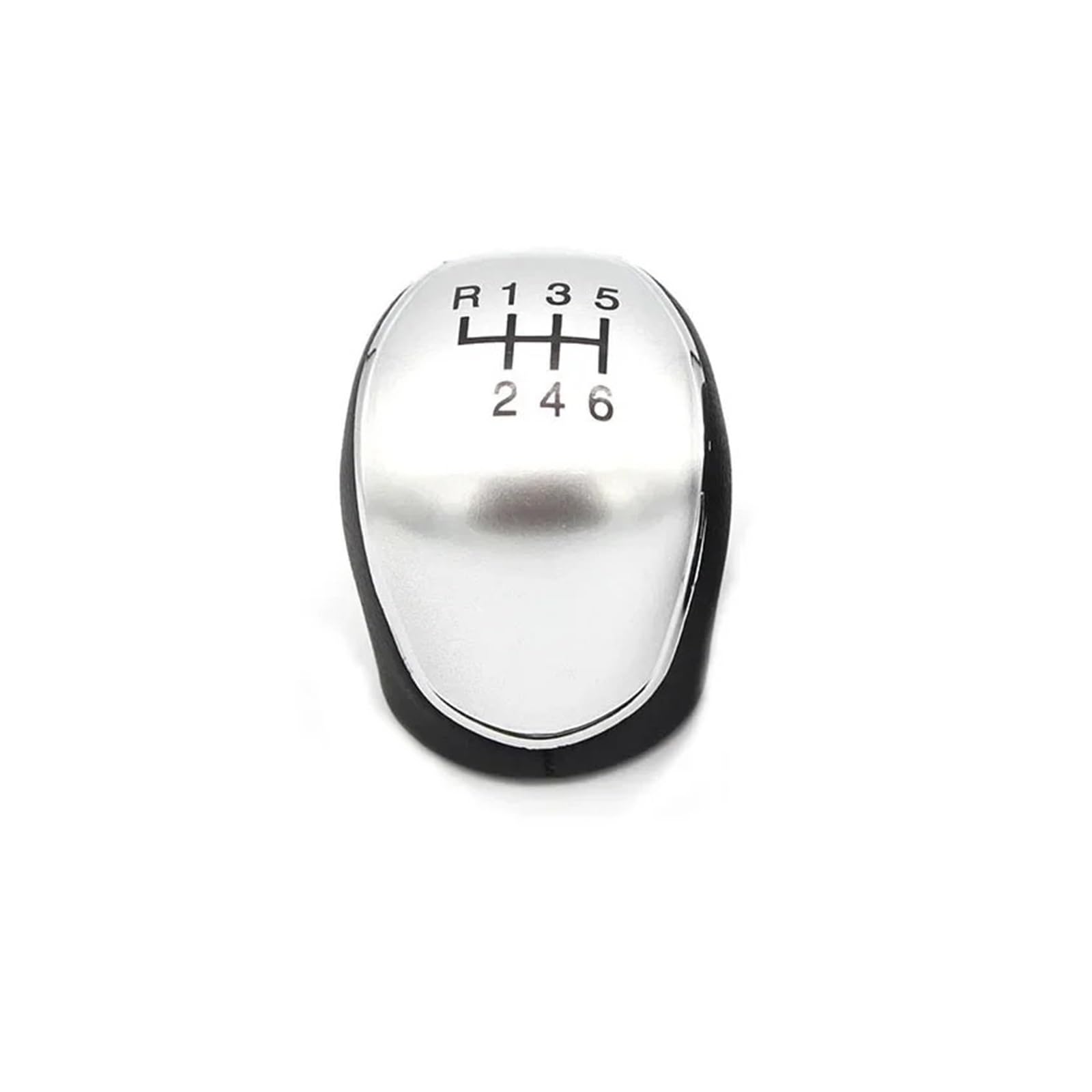 SAUANMNKTP Gearshift Knob for Kuga 2008-2021 5 6 Car Leather Gear Shift Knob(6-Speed Silver)