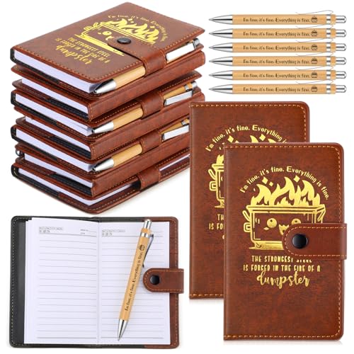Carnet en cuir Dumpster Fire lot de 10 bloc-notes marron pour employé et collègue de bureau