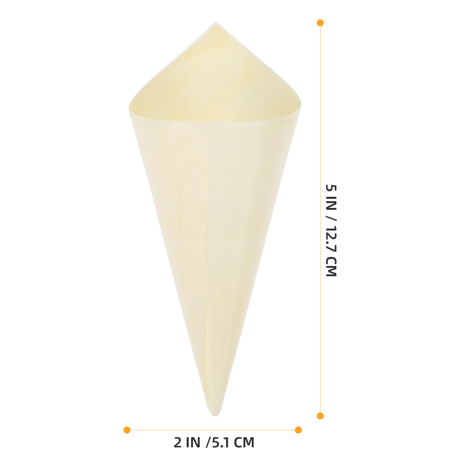 GARVALON 100pcs Dessert Cones Disposable Tasting Holders for Ice Cream Snacks and Parties Rustic Appearance Leak Design for Buffets and Events