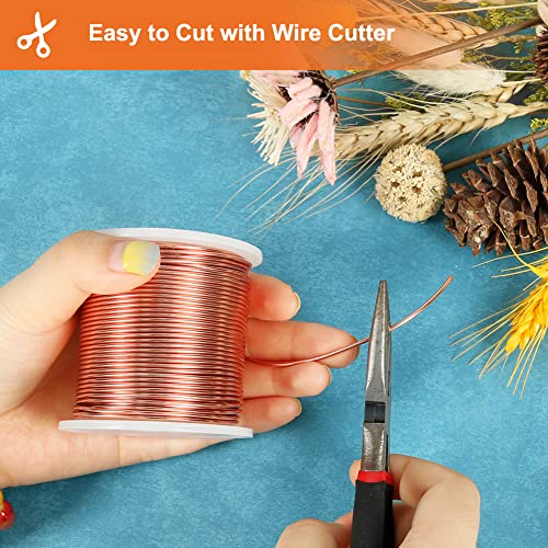Image of Tenn Well 15 Gauge Aluminum Wire, 164 Feet 1.5mm Bendable Metal Craft Wire for Jewelry Making, Beading, Sculpting and Bonsai Training (Copper)