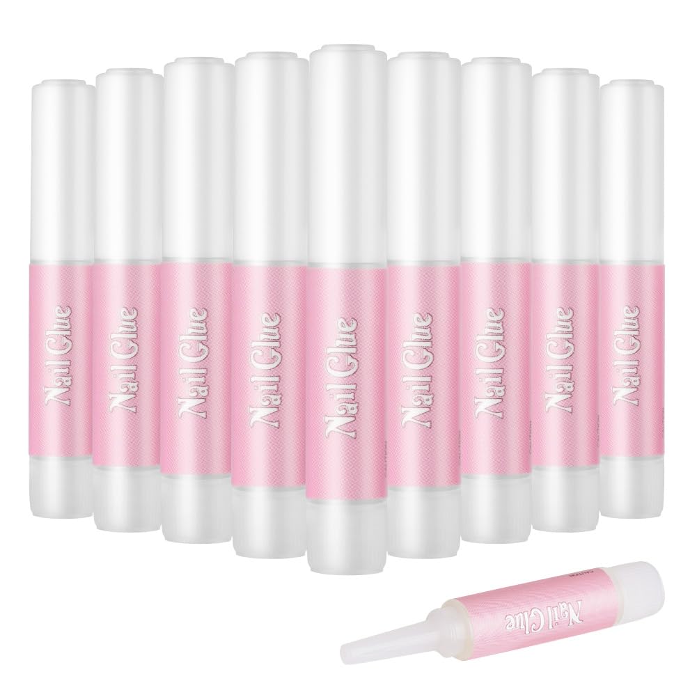 10pcs Nagelkleber Extra Stark (2g) für Kunstnägel Tips, Press On Nails, Eingerissene Nägel, Falsche Nägel, Naturnägel und Strasssteine