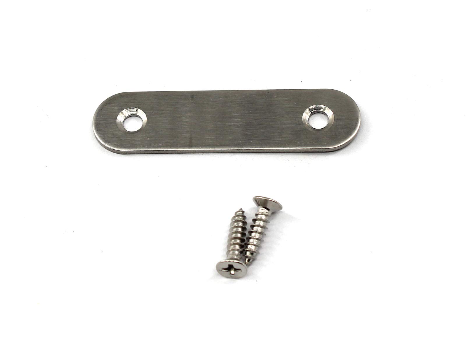 Stainless Steel Corner Bracket Flat Straight Plate Joint Connector Pack of 20 pcs with Necessary Screws Size 57 x 16mm