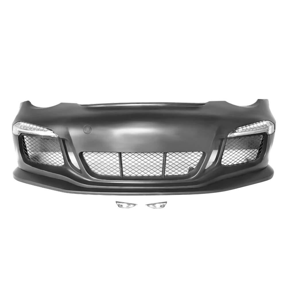 IKON MOTORSPORTS, Front Bumper Cover Compatible With 2005-2012 Porsche 911 997, Upgrade to 991 GT3 RS Style Front Bumper Conversion Replacement