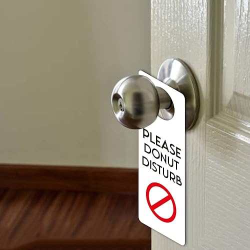 Miniatura 3 de Funny Please Donut Disturb - Letrero para colgar puerta, paquete de 2 (doble cara) Please Do Not Disturb, divertida decoración de oficina, ideal