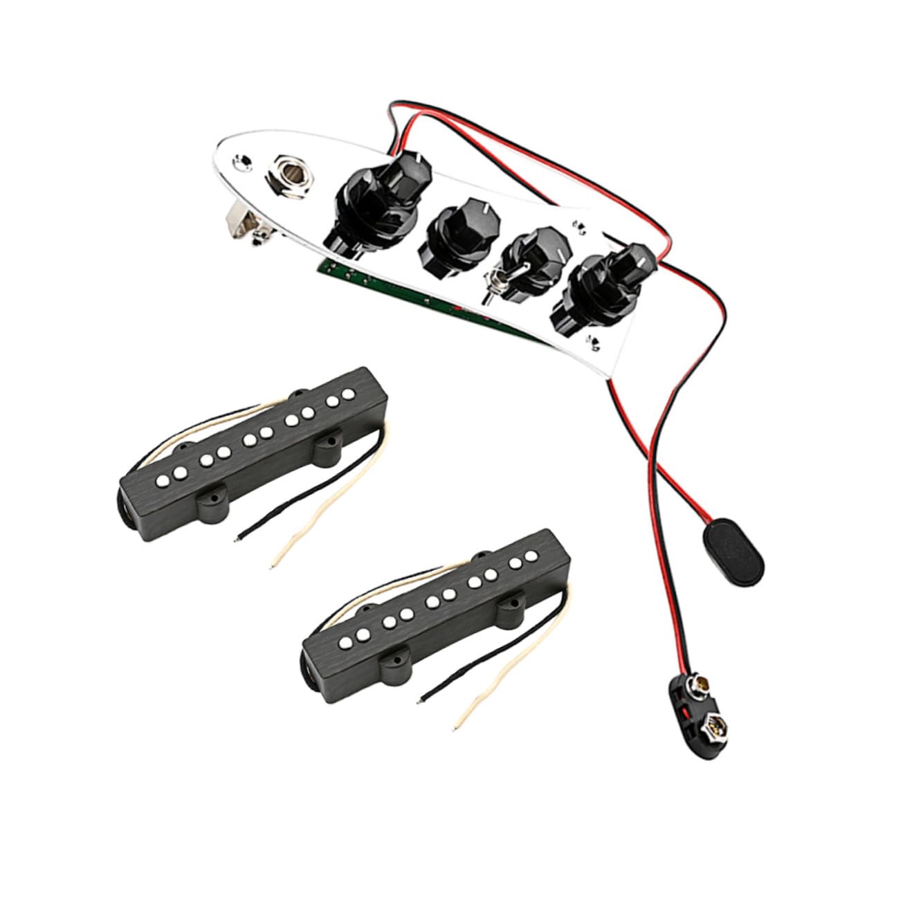 Toyvian Set di Pickup per Basso Elettrico Jb a 5 Corde, Parti in Ferro Argentate, Pronto All’uso, Facile da Usare per Accessori Basso Elettrico