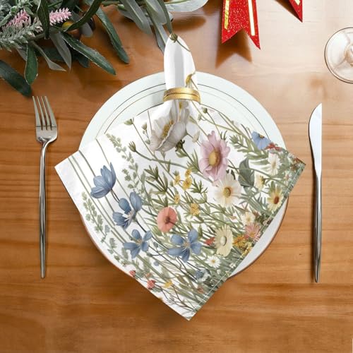 Set de 6 Servilletas de Tela Reutilizables Spring Wildflower 20 in miniatura 2