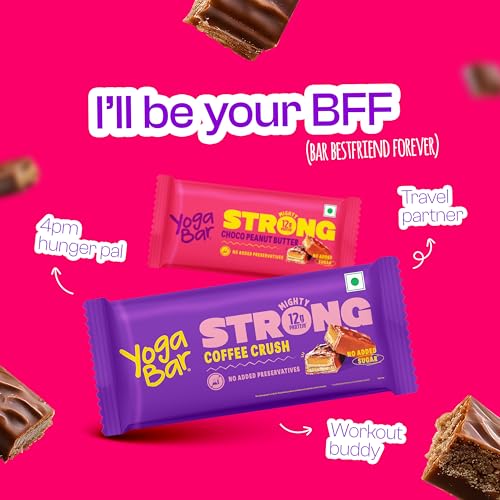 Image of Yogabar Strong Coffee Crush Protein Bars(Pack of 1), 12g Protein, No Added Sugar, No Preservatives