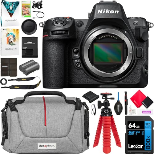 Image of Nikon Z8 Professional Full Frame Mirrorless 8K Video & Stills Hybrid FX Camera Body 1695 Bundle with Deco Gear Photography Bag + 64GB Memory Card + Photo Video Editing Software & Accessories Kit