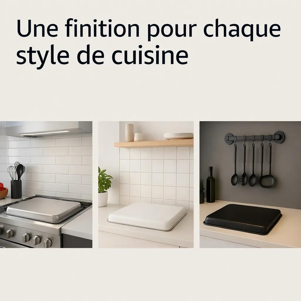 Couvre plaque de cuisson gaz, inducción y vitroceramica. 52,5 x 60,5 x 5,5 cm. Couleur : noir. Protege plaque de cuisson gaz. Nettoyage facile. Résistance maximale. Fabriqué en Espagne.