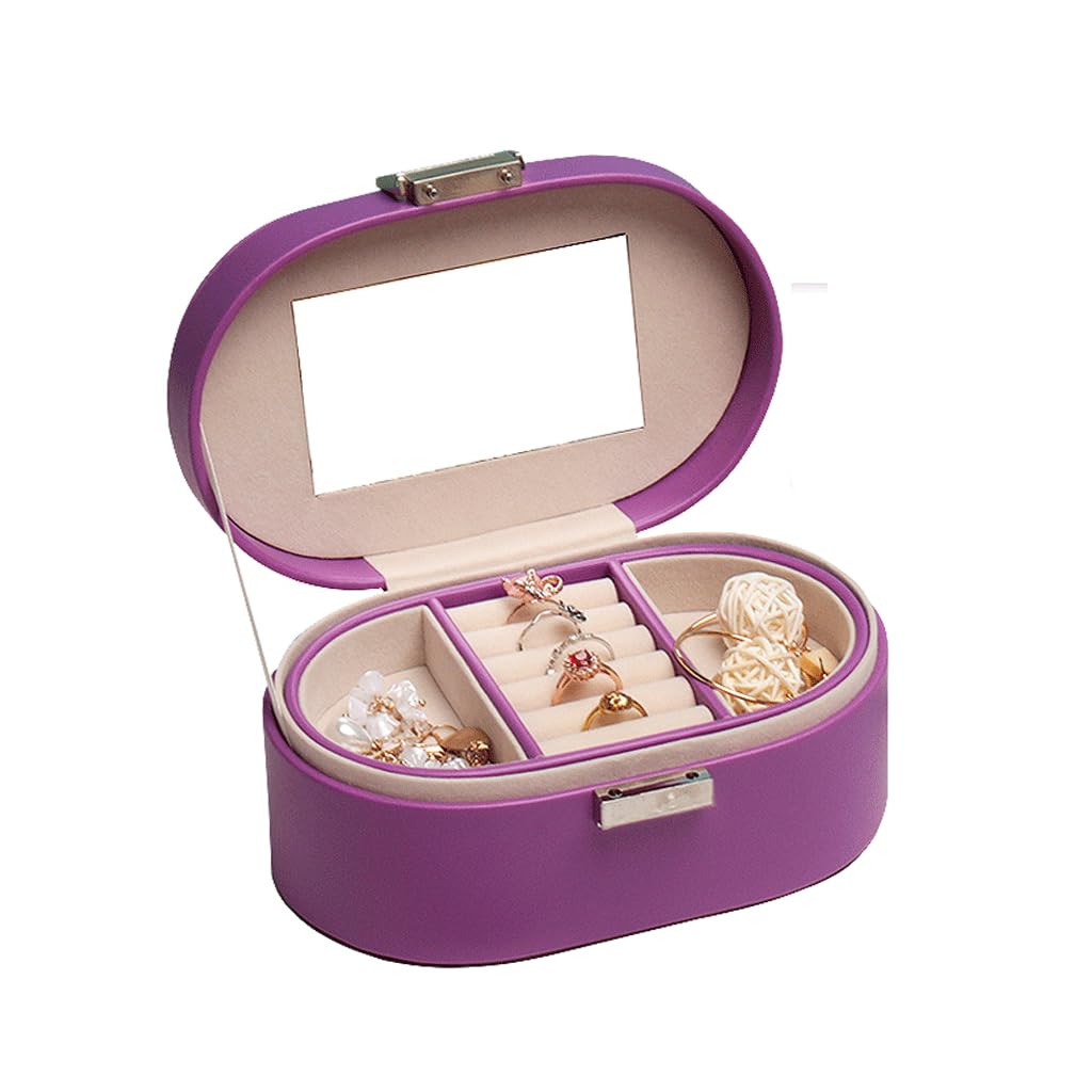 CVHfhjTG jewellery box, Lockable Jewelry Organizer Box, Storage Case for Necklace Earrings Bracelets Rings Women Girls(D)