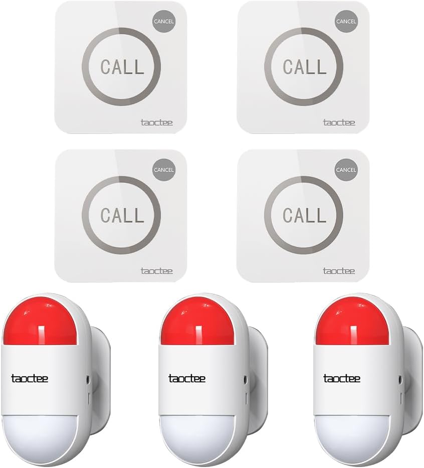 Remote Siren Panic Button Alarm for Security Strobe Siren Alarm Sound & Light Warning Emergency System for House,Factory,Warehouse(Battery Operated&USB Charging)