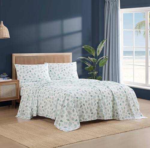Image of Caribbean Joe Queen Coastal Print Microfiber Sheet Set, Beachy Cove