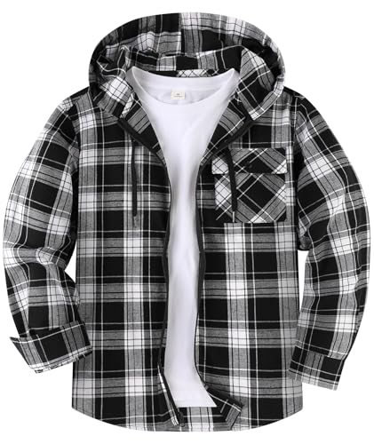 SwissWell Chemises Flanelle pour Hommes à Capuche Chemises à Carreaux Chemise Manches Longues avec Fermeture éclair Chemise de Bûcheron pour Le Travail...
