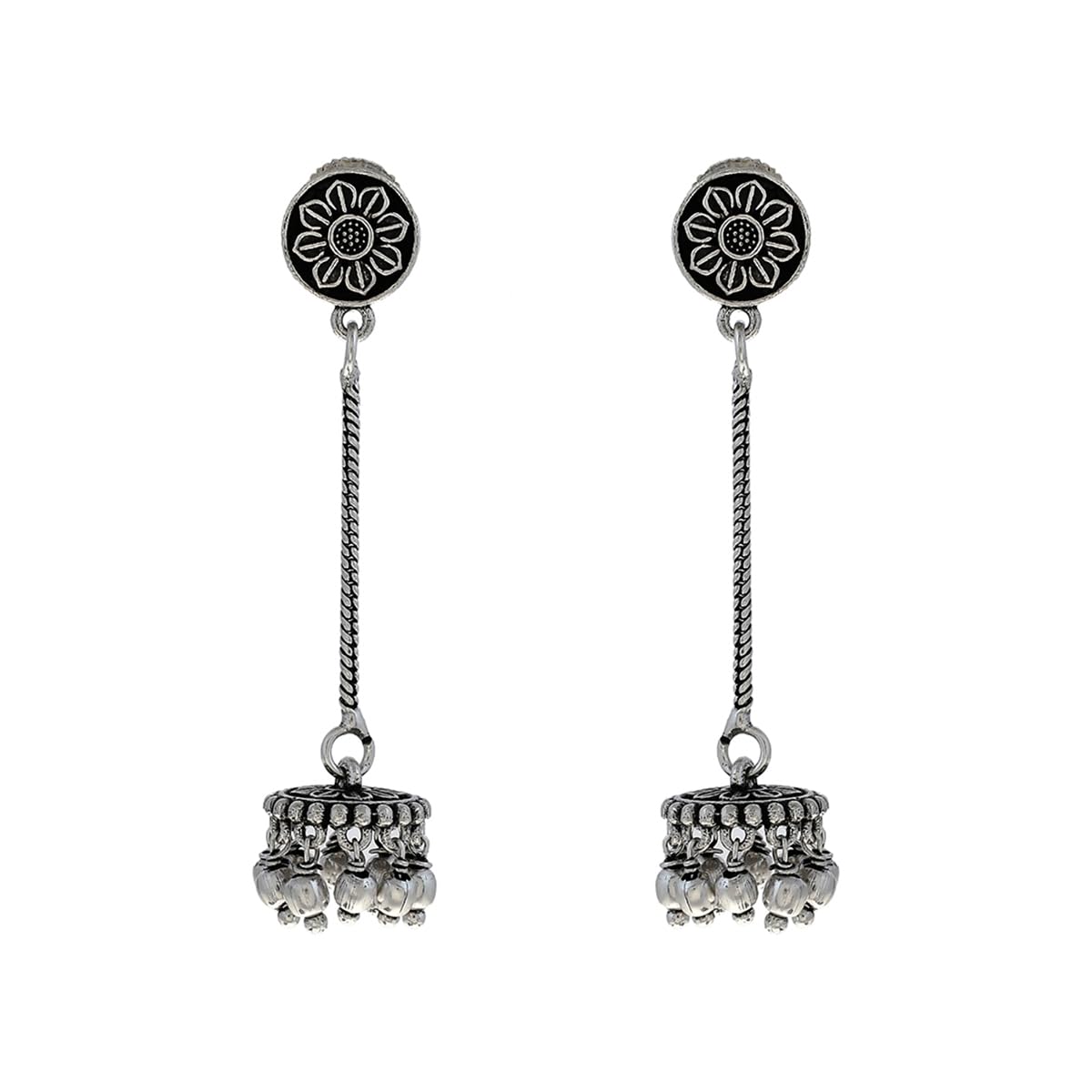 voylla Bodhi Pema Dangler Jhumki|Oxidised Dangler Earrings For Women|EveryDay|Gift For Women|-picture-41