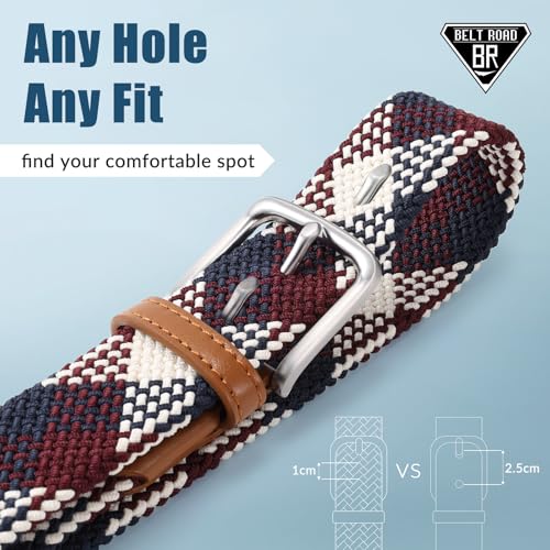 Elastic Braided Belt Men - Multicolored Woven Belt for Golf Work Casual, Stretch Comfort for Jeans Pant Shorts4