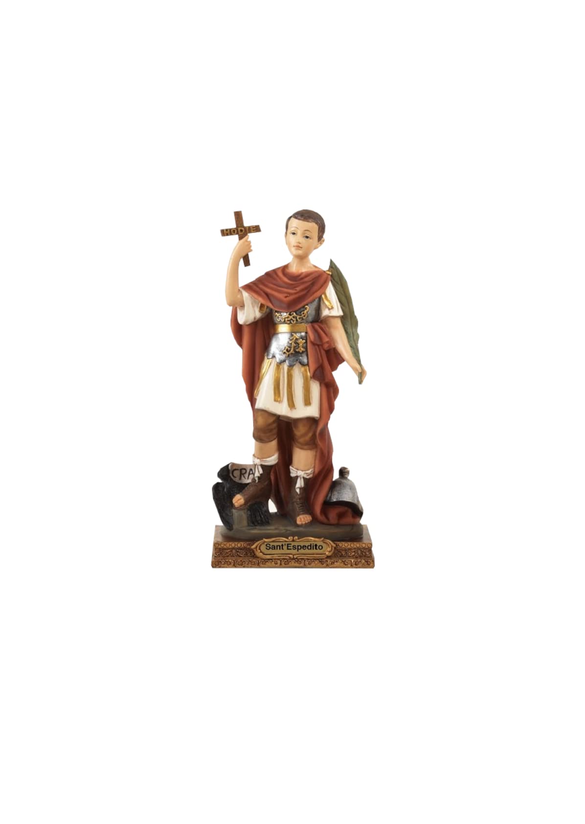 Statua Di Sant'Espedito In Resina, Altezza 13,5 Cm - Articolo Religioso Per Devozione E Decorazione