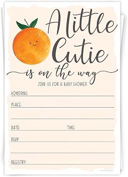 m&h invites Little Cutie Baby Shower Invitations 20 Count With Envelopes - Gender Neutral or Girl Baby Shower