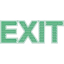 Green Exit Sign Sticker PVC Luminous Wall Sticker for Office and Walls of Export Eye Catching Safety Sign to Convey Direction Message