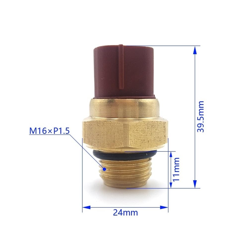 65/80/85/88 Grad Kühler Kühlmittel Lüfter Temperatur Wasser Temp Schalter M16x1,5 Fit for Honda Yamaha Kawasaki Suzuki(80 Degree)
