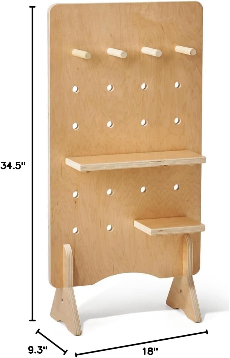 Displays2go Dandelion 18 x 35 Pegboard Shelving Display, Countertop, Collapsible Design - Natural (DBMPBSM)