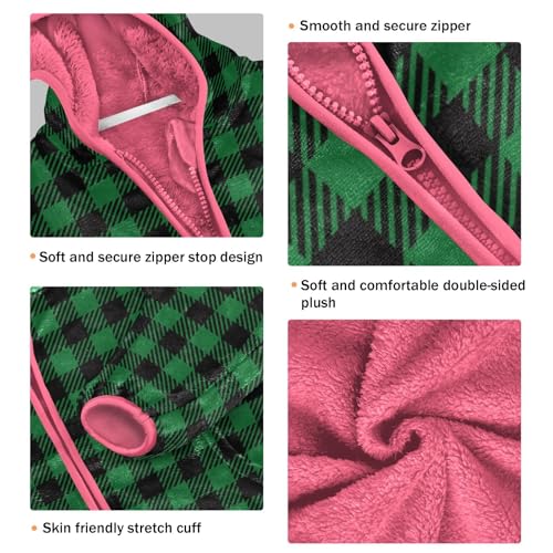 GuoChe Green Black Small Plaid Fleece Jacket Toddler Boy3