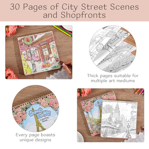 Livre de coloriage pour adulte contre le stress de la ville